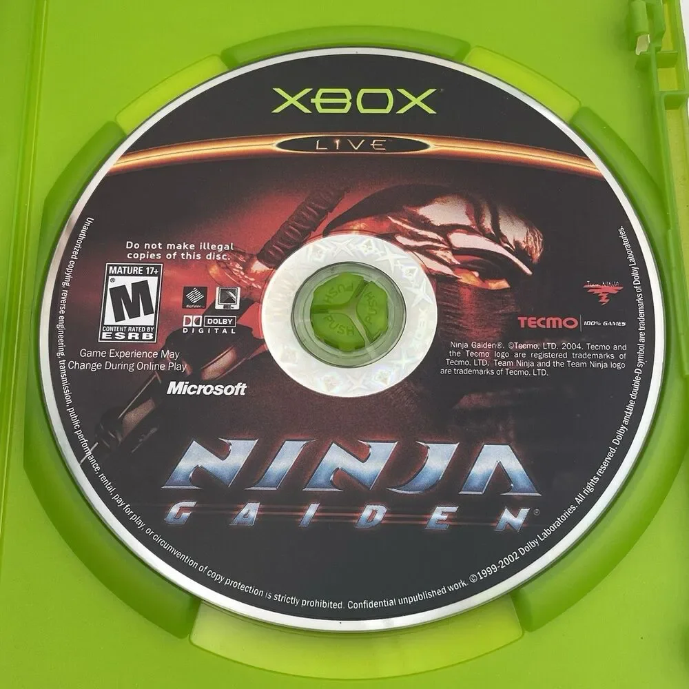 Ninja Gaiden (Microsoft Xbox, 2004) Complete W/ Manual + Reg Card CIB Tested